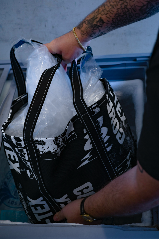 
                  
                    A PATIENT MAN'S ANTICS Canvas Tote Bag / Matthew Miller + Fifth
                  
                