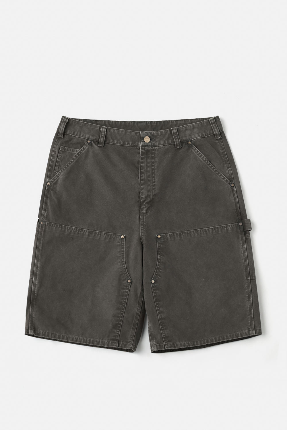 Distressed Double Knee Shorts Ver.2 / Brown Grey